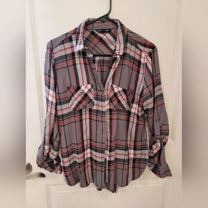 Rock & Republic Plaid Top - S